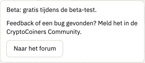 Het venstertje dat opent als je op het label Beta klikt